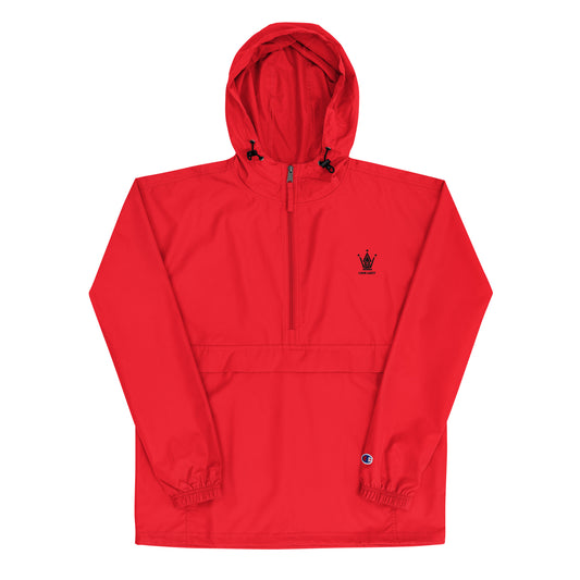 Embroidered Gradient Ruby Red Emblem Champion Packable Jacket