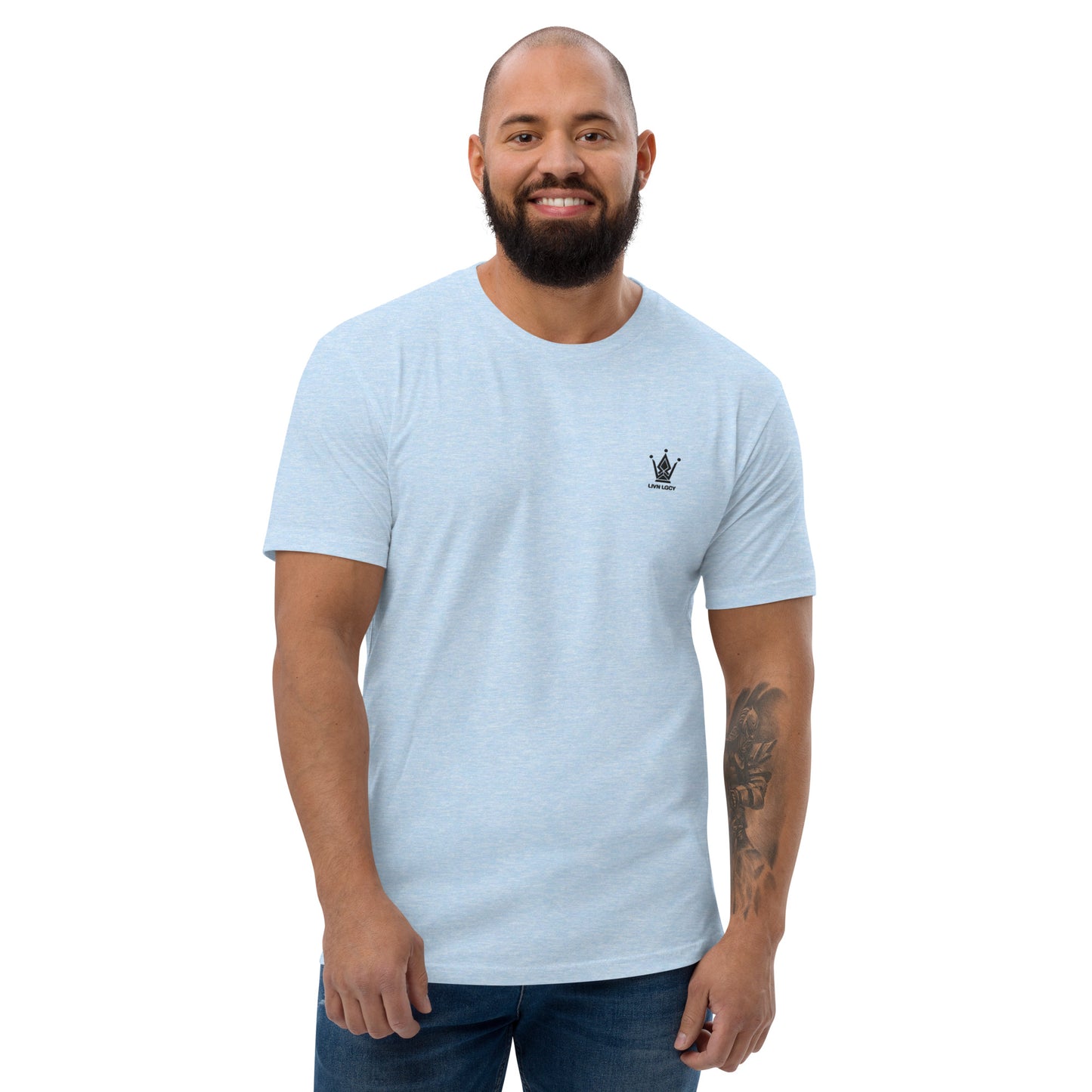 Sky Blue Fitted Emblem Tee