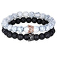 Matte Onyx Stone with Crown Beads Bracelet Liv'n Legacy Rose gold color 