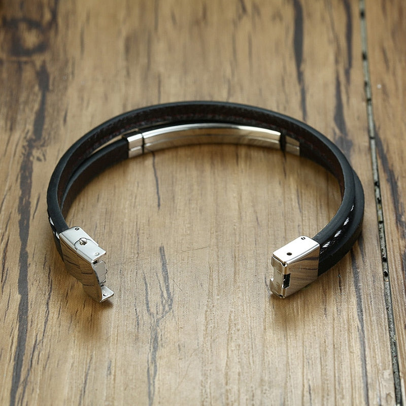 Unique Sew Lines Genuine Leather Bracelets