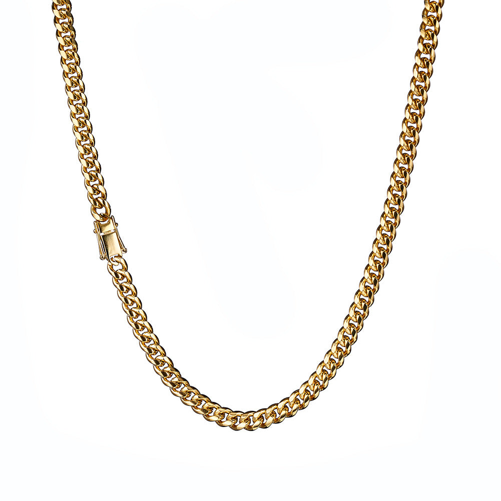 Gold Cuban Necklaces With Crab Clasp