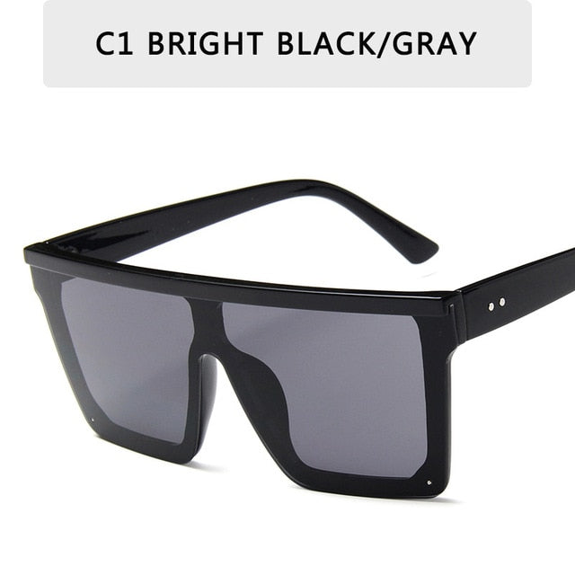 Vintage Square Flat Top Sunglasses