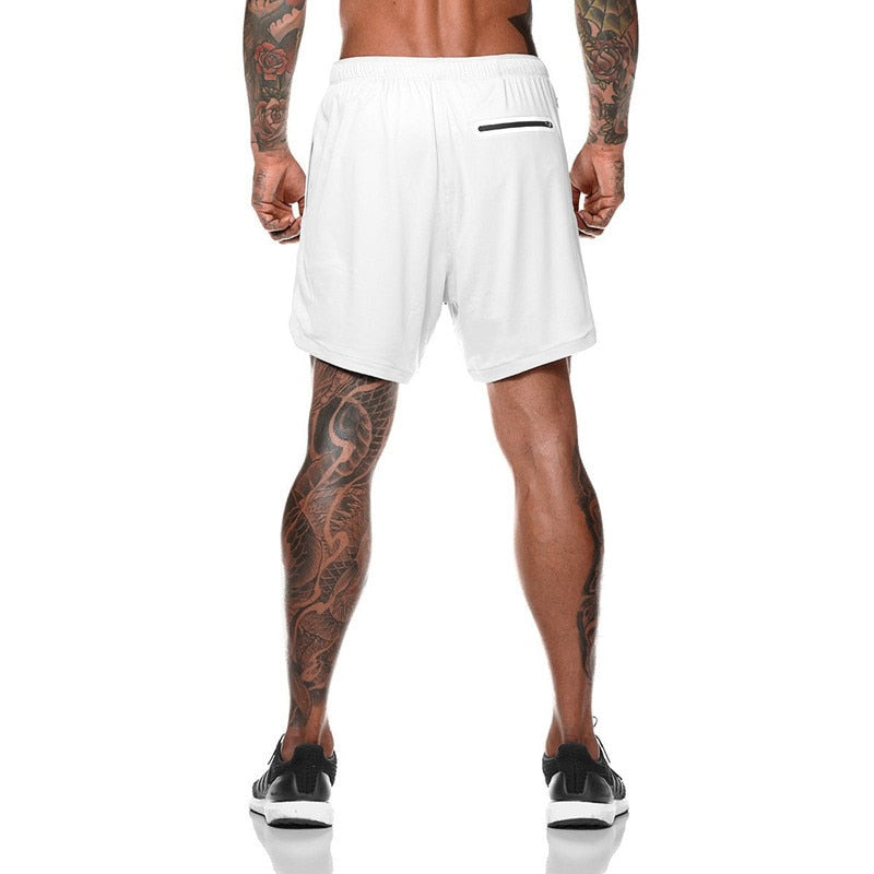 Two in one sports jogging fitness shorts