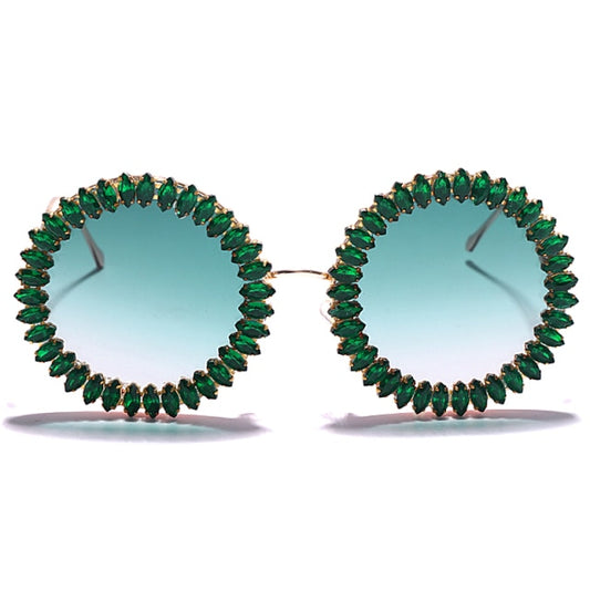 Rhinestone Round Sunglasses