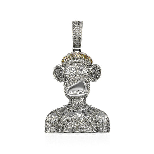 New Iced Out Ape Pendants With Necklace Chain