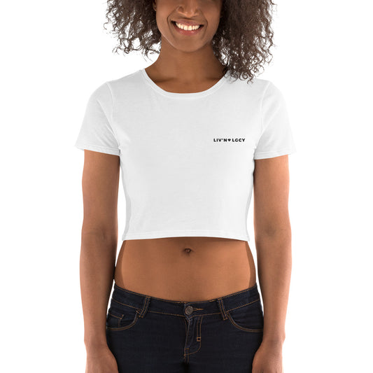 All White Liv'n Legacy Crop Tee