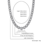Iced Clustered Tennis Chain Necklace With Spring Clasp