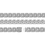 Iced Clustered Tennis Chain Necklace With Spring Clasp