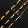 Gold Square Box Chain Necklace