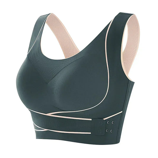 Sports Bra With Front Adjustable Buckle Wireless & Padded