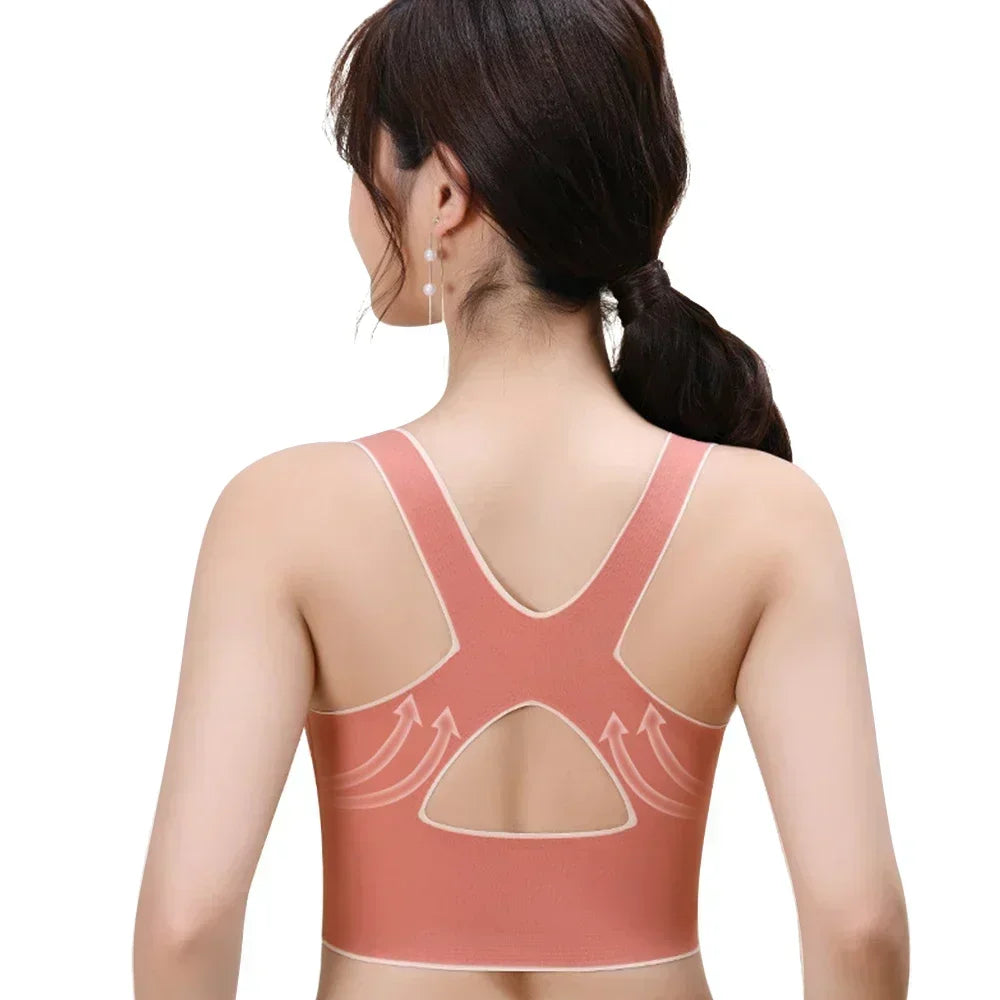 Sports Bra With Front Adjustable Buckle Wireless & Padded