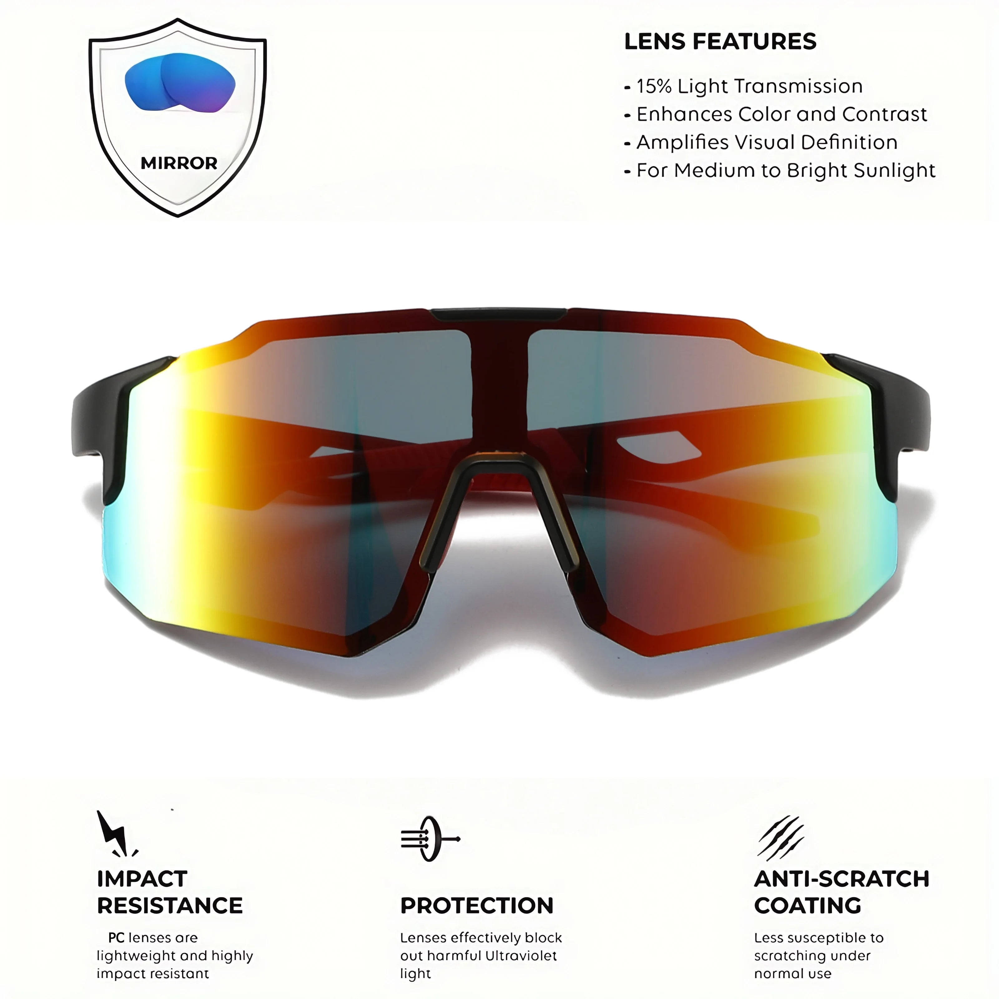 Sports Sunglasses - Wraparound Design