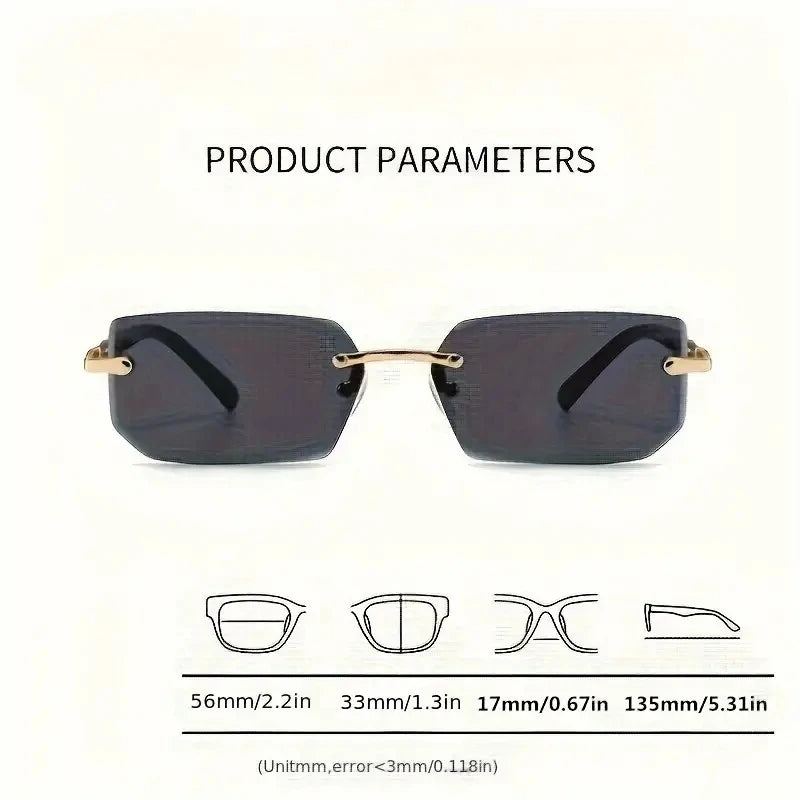 Rimless Rectangle Sunglasses