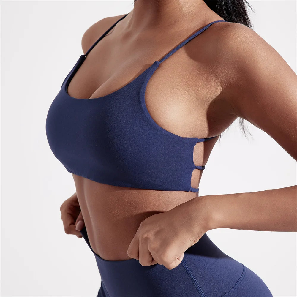 String Cross Bear Back Two Piece Yoga Set