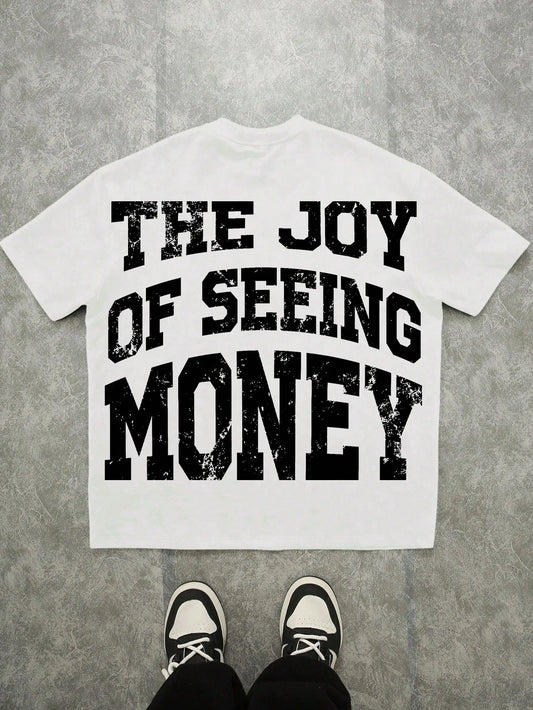 The new men's T-shirt for the summer of 2025 features a casual fashionable soft and breathable 3D letter pattern print
