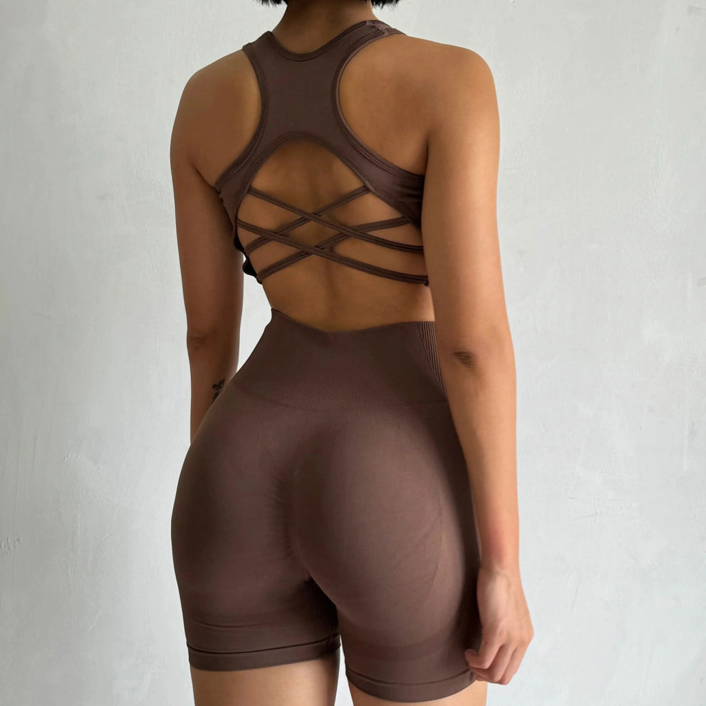 Criss Cross String Two Piece Gym Set