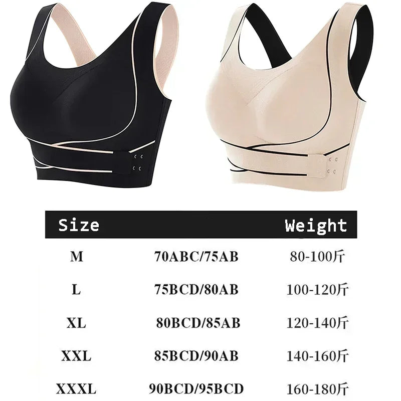 Sports Bra With Front Adjustable Buckle Wireless & Padded