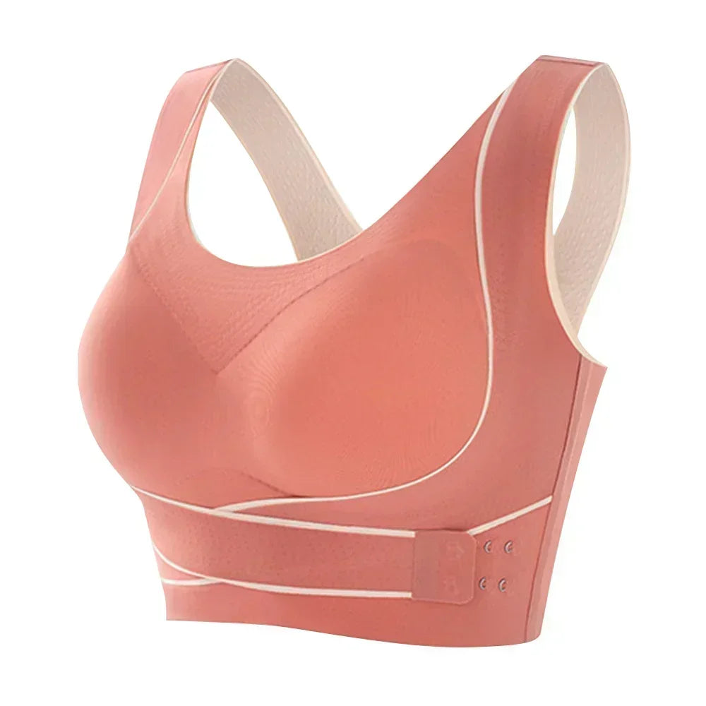 Sports Bra With Front Adjustable Buckle Wireless & Padded