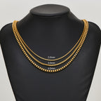 Gold Square Box Chain Necklace