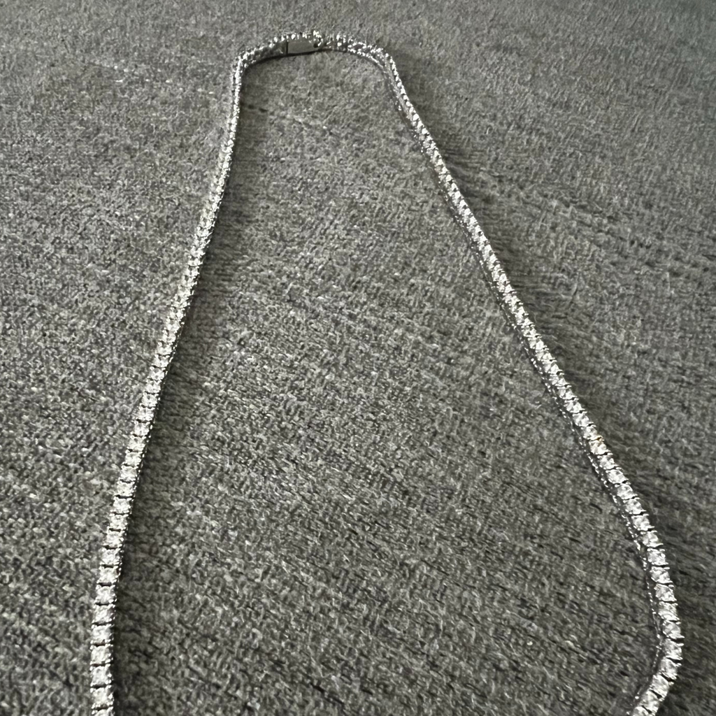 14K White Gold Tennis Chain