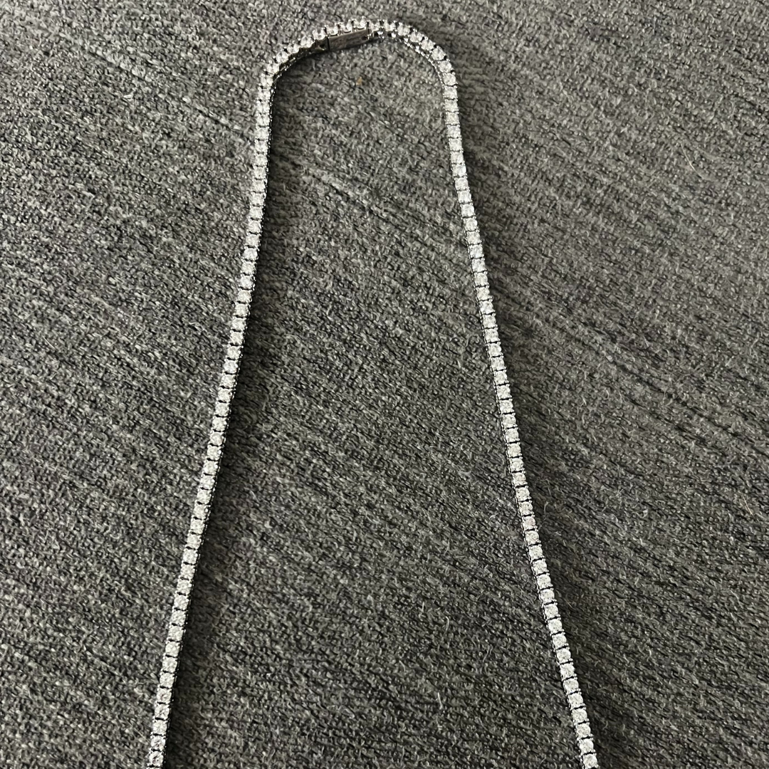 14K White Gold Tennis Chain