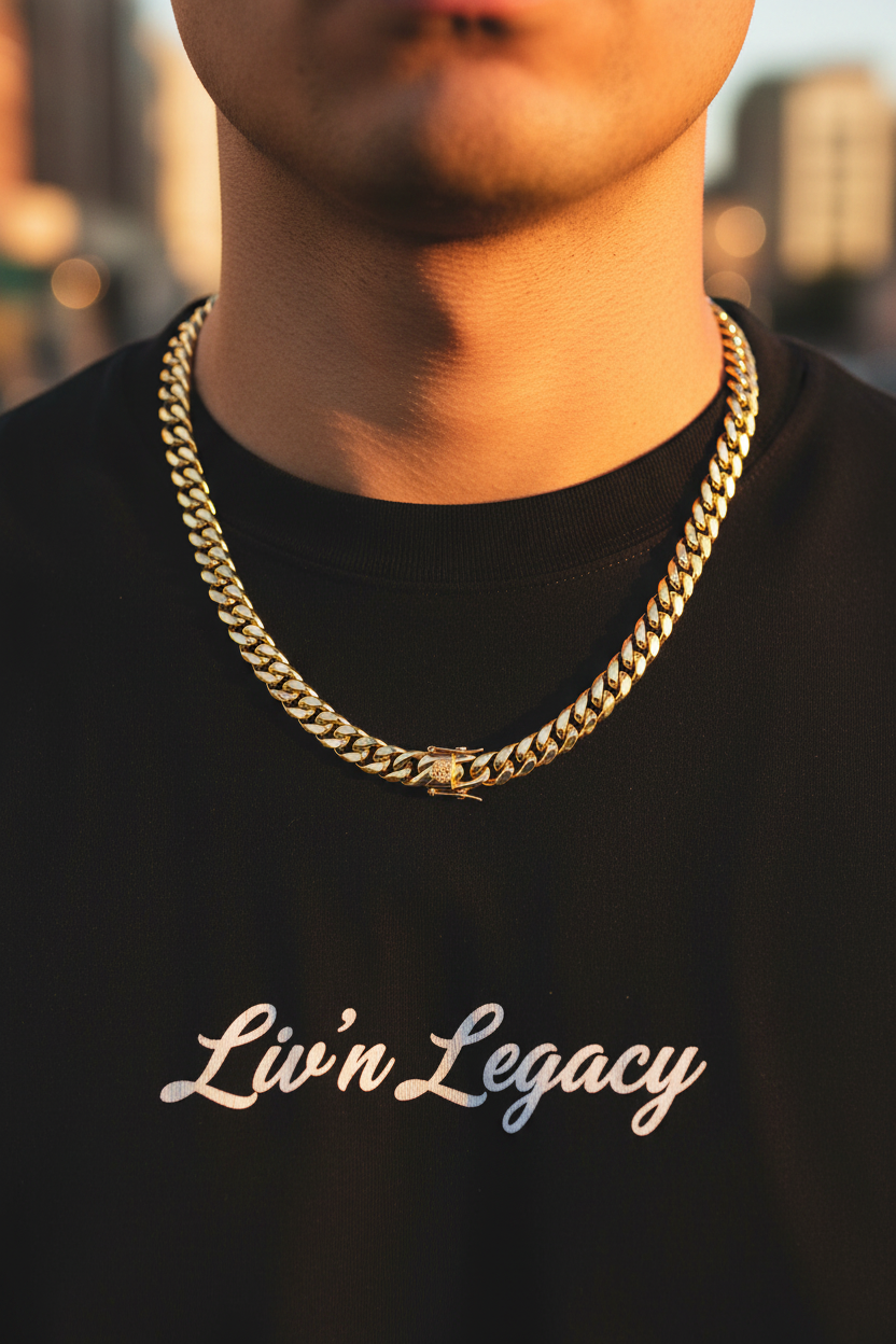 Gold Cuban Necklaces With Crab Clasp
