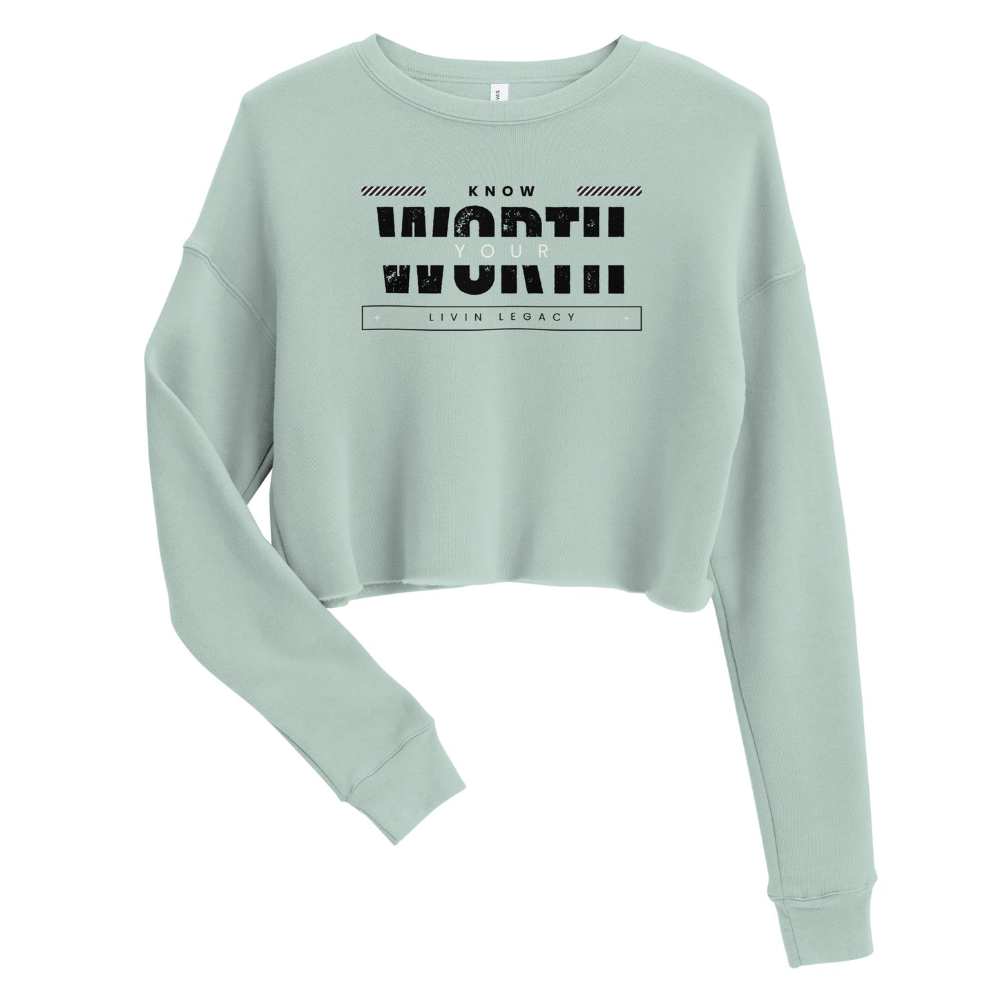 Know Your Worth Crop Top Sweatshirt