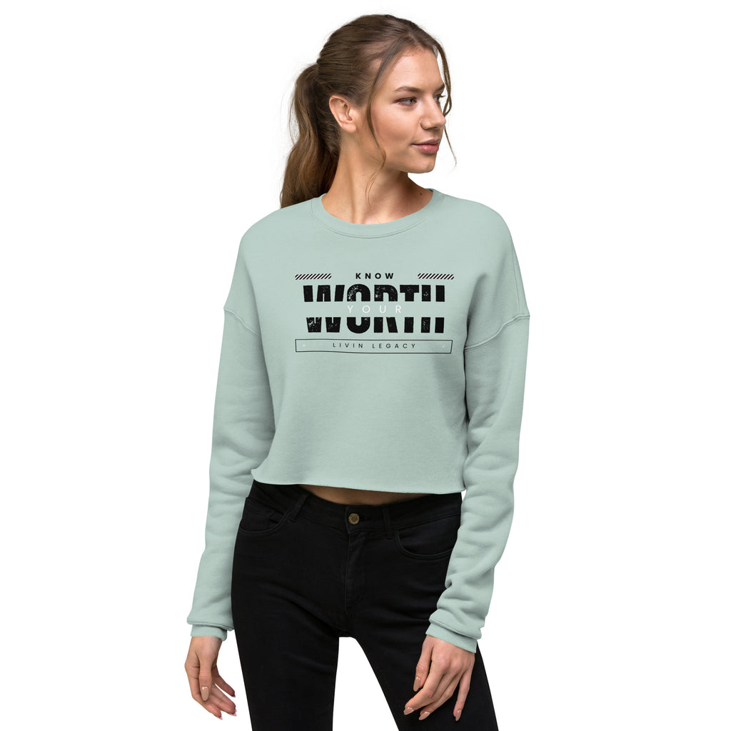 Know Your Worth Crop Top Sweatshirt