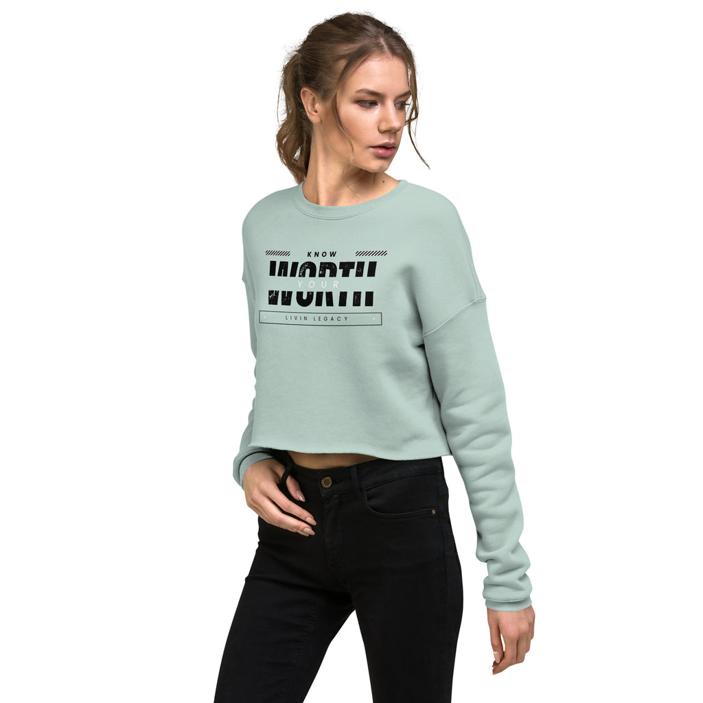 Know Your Worth Crop Top Sweatshirt