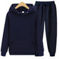 Solid Color Casual Hoodie Set