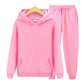 Solid Color Casual Hoodie Set
