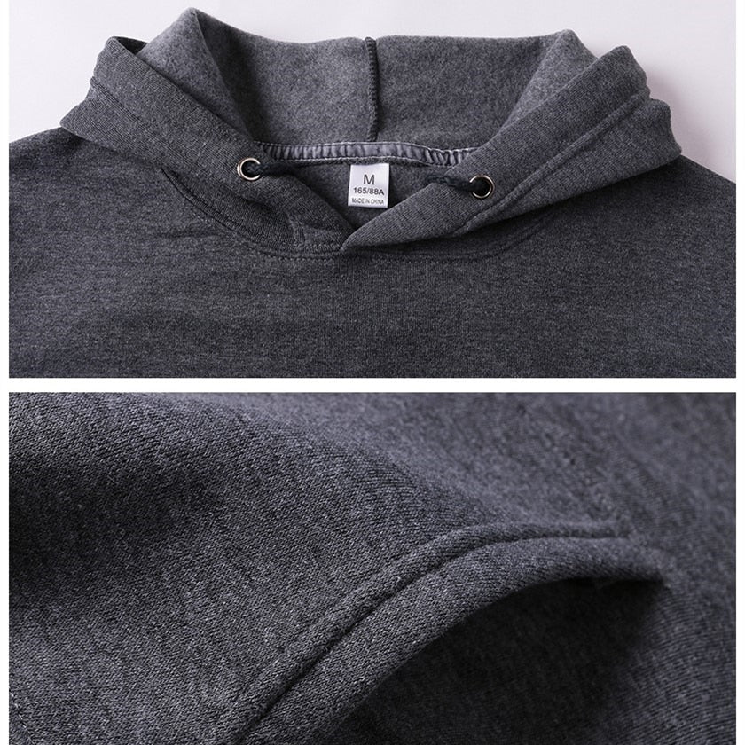 Solid Color Casual Hoodie Set