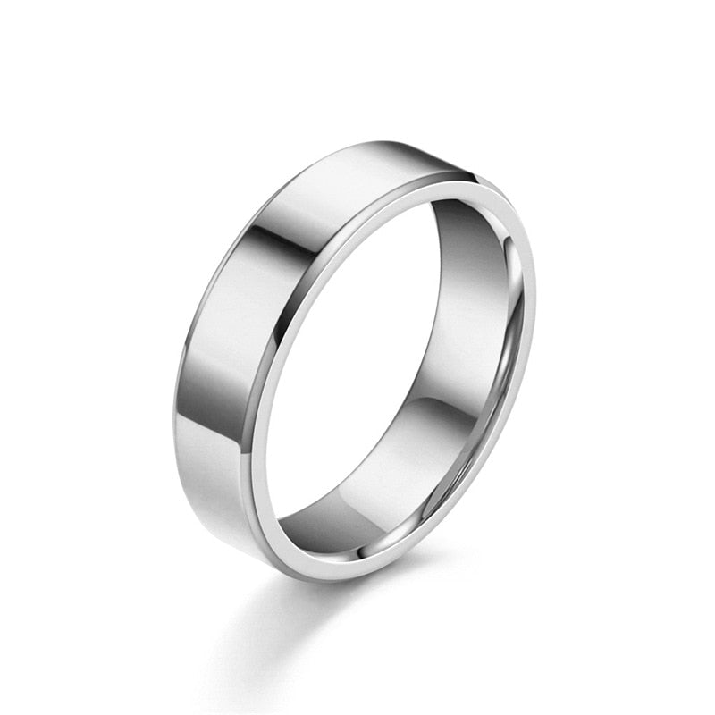 8MM Classic Men Rings Stainless Steel