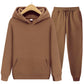 Solid Color Casual Hoodie Set