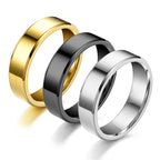 8MM Classic Men Rings Stainless Steel