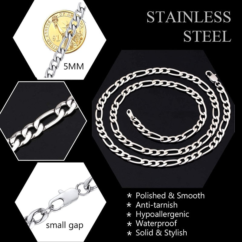 Stainless Steel Figaro Chain