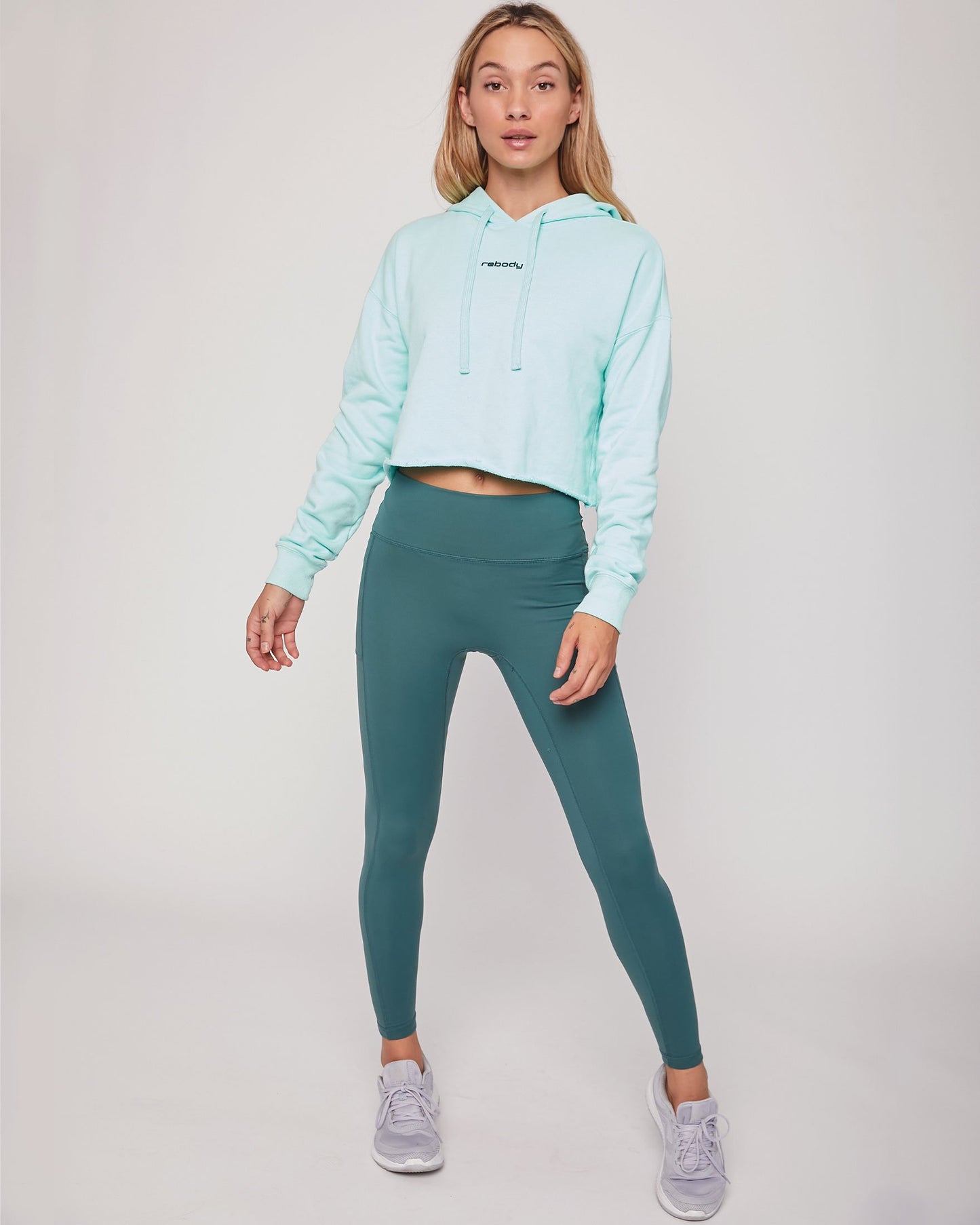 French Terry Crop Hoody - Smooth Mint