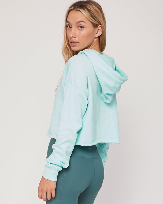 French Terry Crop Hoody - Smooth Mint