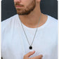 Layered Necklaces With Geometric Natural Stone Square Pendant