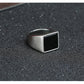 Solid Black Stone Silver Ring
