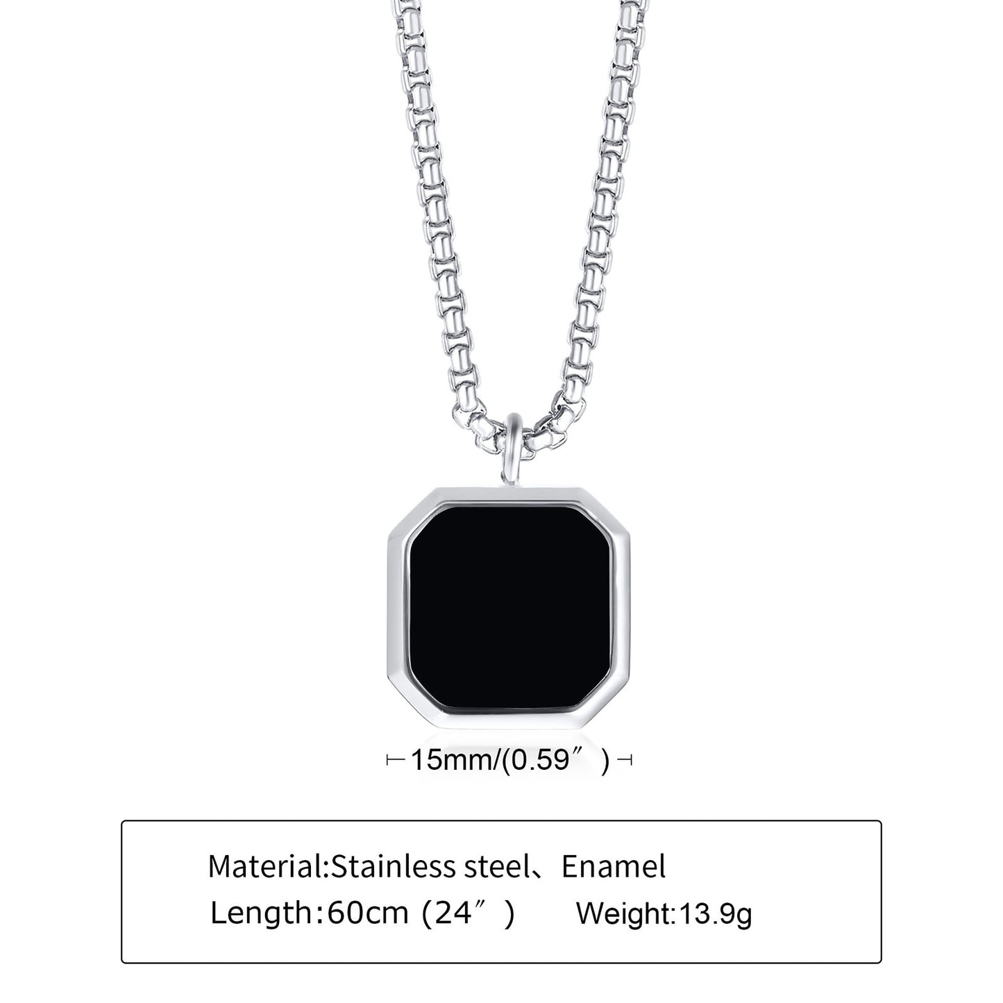 Layered Necklaces With Geometric Natural Stone Square Pendant