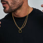 Layered Necklaces With Geometric Natural Stone Square Pendant