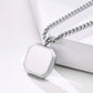 Layered Necklaces With Geometric Natural Stone Square Pendant