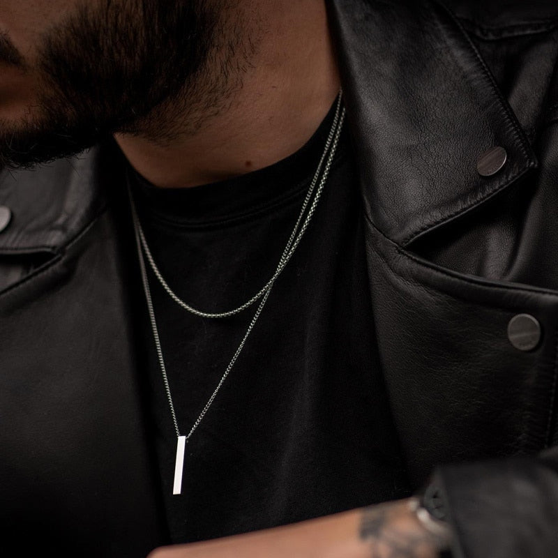 Simple Rectangle Pendant Necklace