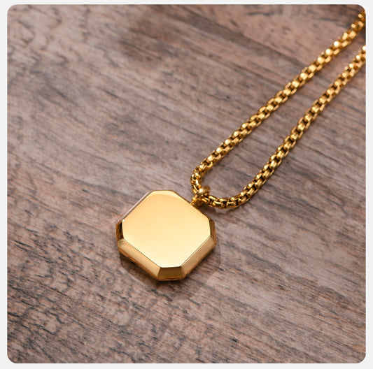 Layered Necklaces With Geometric Natural Stone Square Pendant