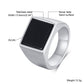 Solid Black Stone Silver Ring
