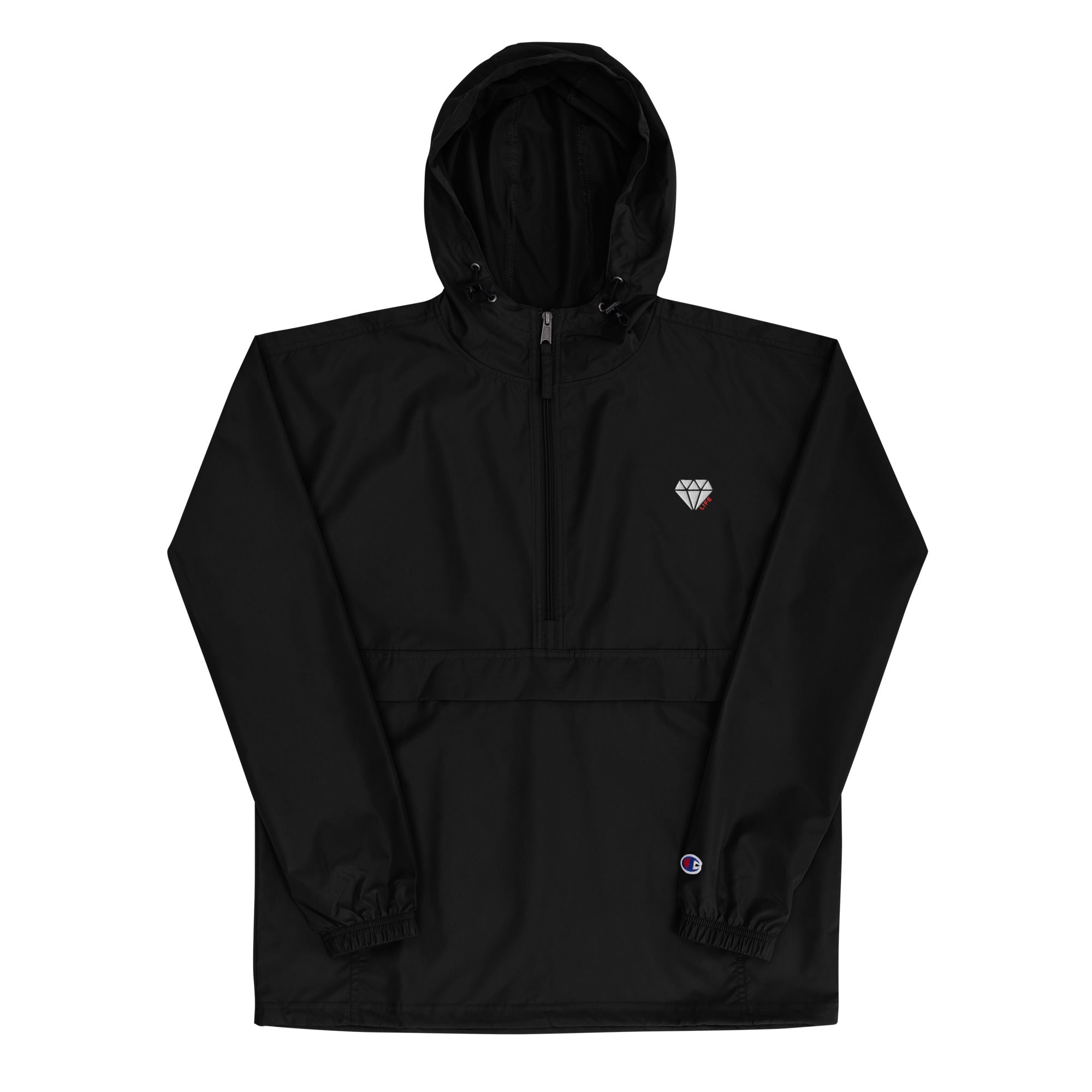 Embroidered Diamond life Packable Jacket
