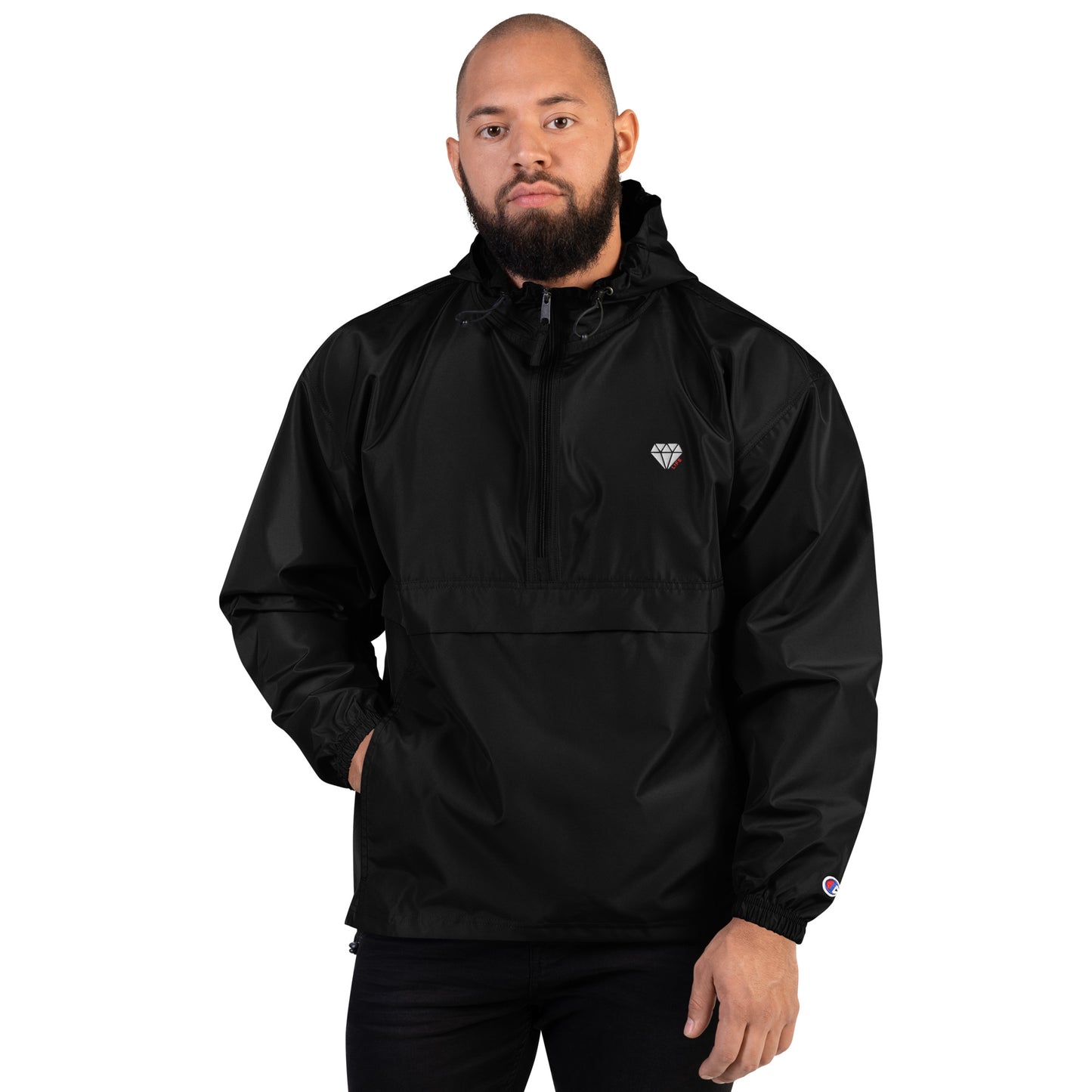 Embroidered Diamond life Packable Jacket