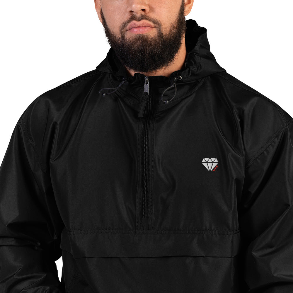 Embroidered Diamond life Packable Jacket