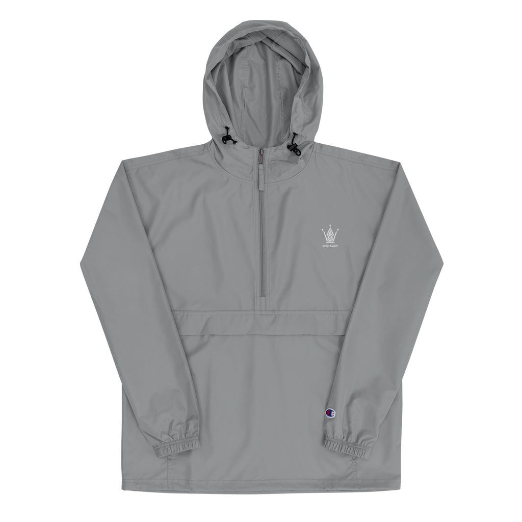 Embroidered Marble Grey Emblem Champion Packable Jacket